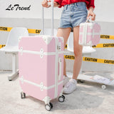 Beasumore Rolling Luggage Set Spinner Uisex Travel Bag Retro Suitcase Wheels Password Trolley 20