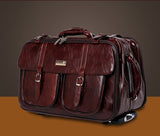 Pu Business Men Business Travel Bag Multi-Function Suitcase Leather Carry On Women Rolling