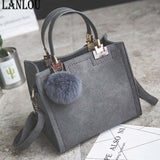 Lanlou Handbag Women Shoulder Bag Luxury Handbags Women Bags Designer High-Grade Scrub Leather