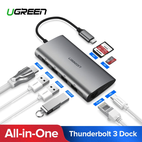 Ugreen Thunderbolt 3 Dock Adapter Usb Type C To 3.0 Hub Hdmi Type-C Converter For Macbook Huawei