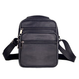Mens Leather Small Messenger Bag Satchels Multifunctional Crossbody Shoulder Bag For Travel