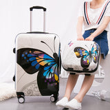 Hotsale!12 20 24Inches Pc Hardside Case Trolley Luggage Sets,Butterfly Cartoon Travel Luggage Bag