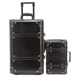 Retro Pu Leather Travel Luggage,13" 22" 24"Korea Vintage Trolley Luggage Bags On Universal