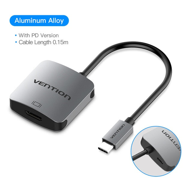 Vention Usb C Hdmi Cable Type C To Hdmi Thunderbolt 3 Adapter For Macbook Samsung Huawei Laptop