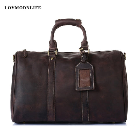 2019 High Grade Genuine Leather Travel Duffle Bags Men'S Luggage Overnight Bag Large Bags For Men