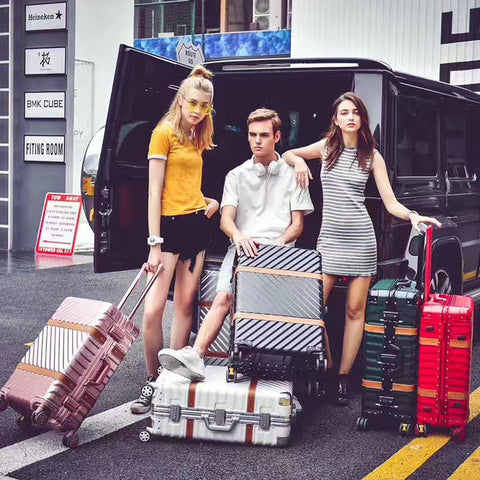 29 Inch Retro Aluminum Alloy Frame Large Capacity Trolley Luggage On Universal Wheels,Fashion