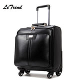 Genuine Leather 16'18'20'22''  Rolling Luggage Casters Cabin Wheel Suitcases Spinner Travel Bag