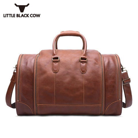 Men Travel Bags 2019 Vintage High Capacity Genuine Leather Tote Bag Male Waterproof Luggage Bag