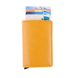 Male Metal Card Holder Rfid Aluminium Alloy Credit Card Holder 2019 Newest Pu Leather Wallet