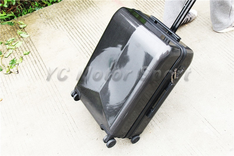 New Type A 20'' 20 Inches Dry Carbon Fiber Glossy Finish Luggage Case With Tsa Custom Coded Lock  &