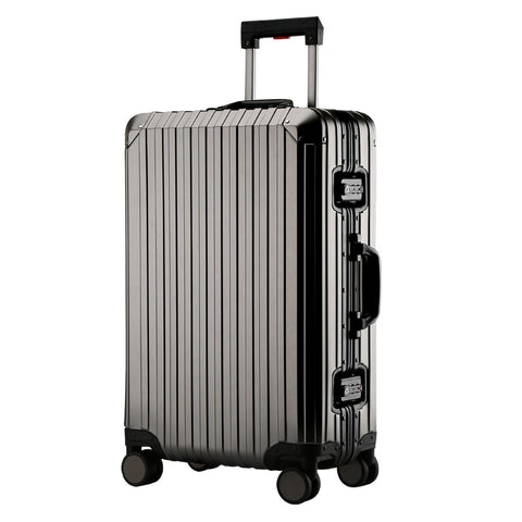 New Fashion 100% Aluminum Alloy Rolling Luggage Spinner Suitcases Wheel 20 Inch Men Business