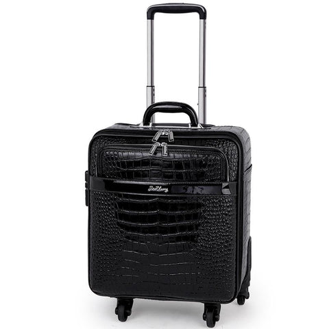 2019 New 16/20/22 Inch Spinner Suitcase Men Real Cowhide Leather  Pattern Trolley Luggage  Laptop
