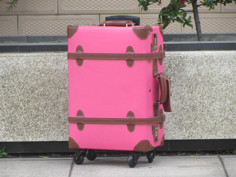Customized!Retro Genuine Leather Trolley Luggage Bag,17" 19" 21" 23" 27" 29" Male Female