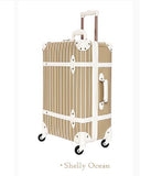 New Luggage Travel Bags Travel Striped Luggage Wheels Case Suitcase Luggage Girls Suitcase