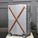 Metal Ring Angle Pc Suitcase With Wheels 20" 24" 26" 29" Travel Trolley Case Hardside Rolling