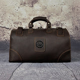 Vintage Luggage Travel Duffle Bags Man Genuine Leather Traveling Bag High Quality 18" Large