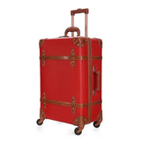 2018 Fashion Red Suitcase Wedding Luggage Chinese Red Leather Pole Travel Suitcase Wedding Pu Pp