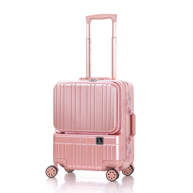 Aluminum Frame Travel Rolling Luggage For Tablet Pc, Stylish Trolley Case, Super Storage