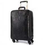 Business Universal Wheel Trolley Case,Full Cowhide Luggage,16"/20" Inch Boarding Suitcase,Leather