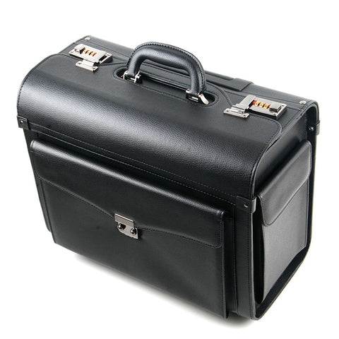 Rolling Luggage Business Cabin Travel Bag Pu Leather Pilots/Captains Dedicated Flight Suitcases