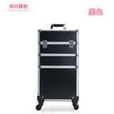 Women'S Professional Trolley Cosmetic Case Portable Makeup Rolling Luggage Nail Art Tattoo Beauty