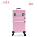 Women'S Professional Trolley Cosmetic Case Portable Makeup Rolling Luggage Nail Art Tattoo Beauty