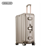 Uniwalker Unisex 18 20 25 Inch Luggage Pure Aluminum Alloy Rolling Suitcase Hardside Baggage