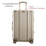 Uniwalker Unisex 18 20 25 Inch Luggage Pure Aluminum Alloy Rolling Suitcase Hardside Baggage