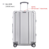Uniwalker Unisex 18 20 25 Inch Luggage Pure Aluminum Alloy Rolling Suitcase Hardside Baggage