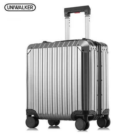 Uniwalker 18 Inch Full Aluminum Alloy Carry-Ons Travel Trolley Bag Rolling Luggage Maleta Cabina