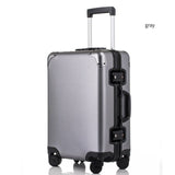 New 20 24 Inch Retro Rolling Luggage 100% Aluminium Trolley Solid Travel Bag 20' Women Boarding Bag