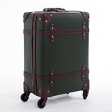 Retro Rolling Luggage Travel Suitcase Set Spinner 24Inch Women Trolley Case Wheel 28Inch Pu