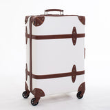 Retro Rolling Luggage Travel Suitcase Set Spinner 24Inch Women Trolley Case Wheel 28Inch Pu