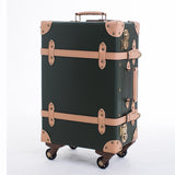 Retro Rolling Luggage Travel Suitcase Set Spinner 24Inch Women Trolley Case Wheel 28Inch Pu