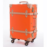 Retro Rolling Luggage Travel Suitcase Set Spinner 24Inch Women Trolley Case Wheel 28Inch Pu