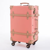 Retro Rolling Luggage Travel Suitcase Set Spinner 24Inch Women Trolley Case Wheel 28Inch Pu