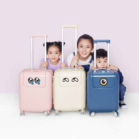 Kids Travel Luggage Boys Girls Cute Trolley Alloy Children Rolling Airplane Suitcase Spinner Wheels