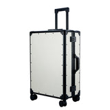 Vintage Aluminum Frame+Pc Suitcase Bag,High-Quality Rolling Luggage, New Universal Wheel Travel