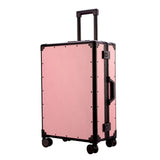 Vintage Aluminum Frame+Pc Suitcase Bag,High-Quality Rolling Luggage, New Universal Wheel Travel