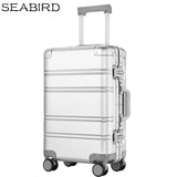 Seabird 100% Aluminum Alloy Business Travel Hard Shell Spinner Pull Rod Box Tsa Lock Cabin