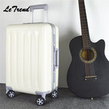 New 20 24 Inch Rolling Luggage Aluminium Frame Trolley Solid Travel Bag 20' Women Boarding Bag