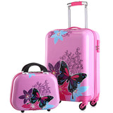 Children'S Cartoon Trolley Luggage Cute Animal Pattern Travel Suitcase 12"+20" Inch Multi-Style