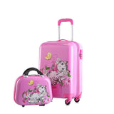Children'S Cartoon Trolley Luggage Cute Animal Pattern Travel Suitcase 12"+20" Inch Multi-Style