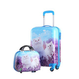 Children'S Cartoon Trolley Luggage Cute Animal Pattern Travel Suitcase 12"+20" Inch Multi-Style