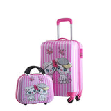 Children'S Cartoon Trolley Luggage Cute Animal Pattern Travel Suitcase 12"+20" Inch Multi-Style