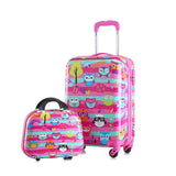 Children'S Cartoon Trolley Luggage Cute Animal Pattern Travel Suitcase 12"+20" Inch Multi-Style