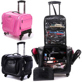 Professional Trolley Cosmetic Case,Makeup Luggage Bag,Universal Wheel Storage Box,Multi-Layer Large