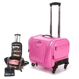 Professional Trolley Cosmetic Case,Makeup Luggage Bag,Universal Wheel Storage Box,Multi-Layer Large