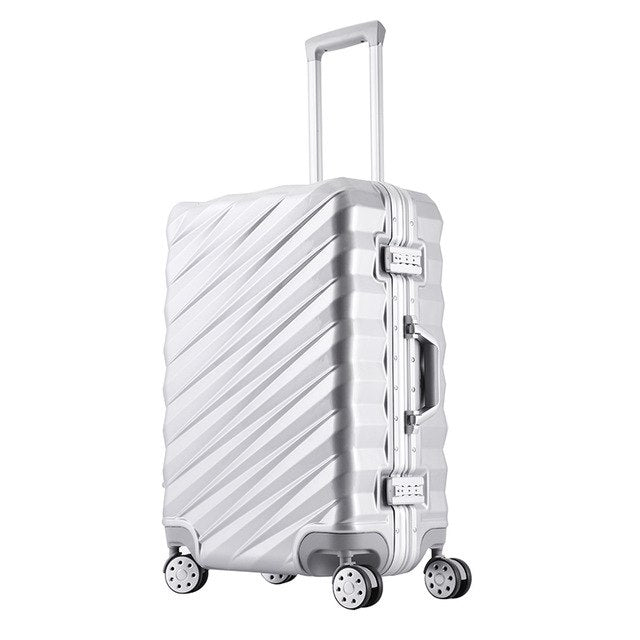 New Fashion 100% Aluminum Alloy Abs+Pc Case Rolling Luggage Spinner Suitcases Wheel 20 Inch