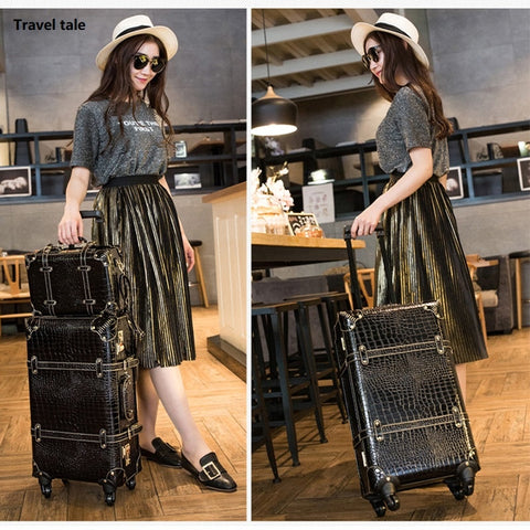 Travel Tale Fashion Password Restoring Ancient Ways Pu 22/24 Inch Size Rolling Luggage Spinner
